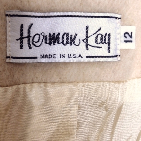 VTG Herman Kay Wool Car Coat Size 12 Made in USA Classic 3-Button Lined - Picture 11 of 11
